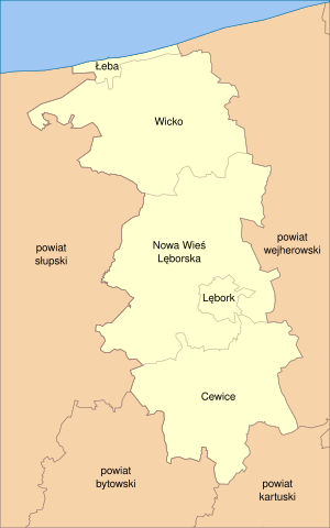 Лемборкский повят на карте