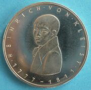 Аверс монеты 200 лет со дня рождения Генриха фон Клейста