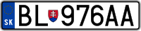 Slovakia Bratislava 2004 number plate.svg