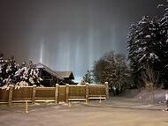 Световые столбы в Раубичах (Беларусь)