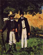 Marion et Valabrègue partant pour le motif, par Paul Cézanne.jpg