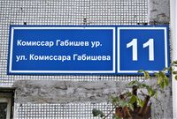 Казань. Улица Комиссара Габишева,11. Адресная табличка.JPG