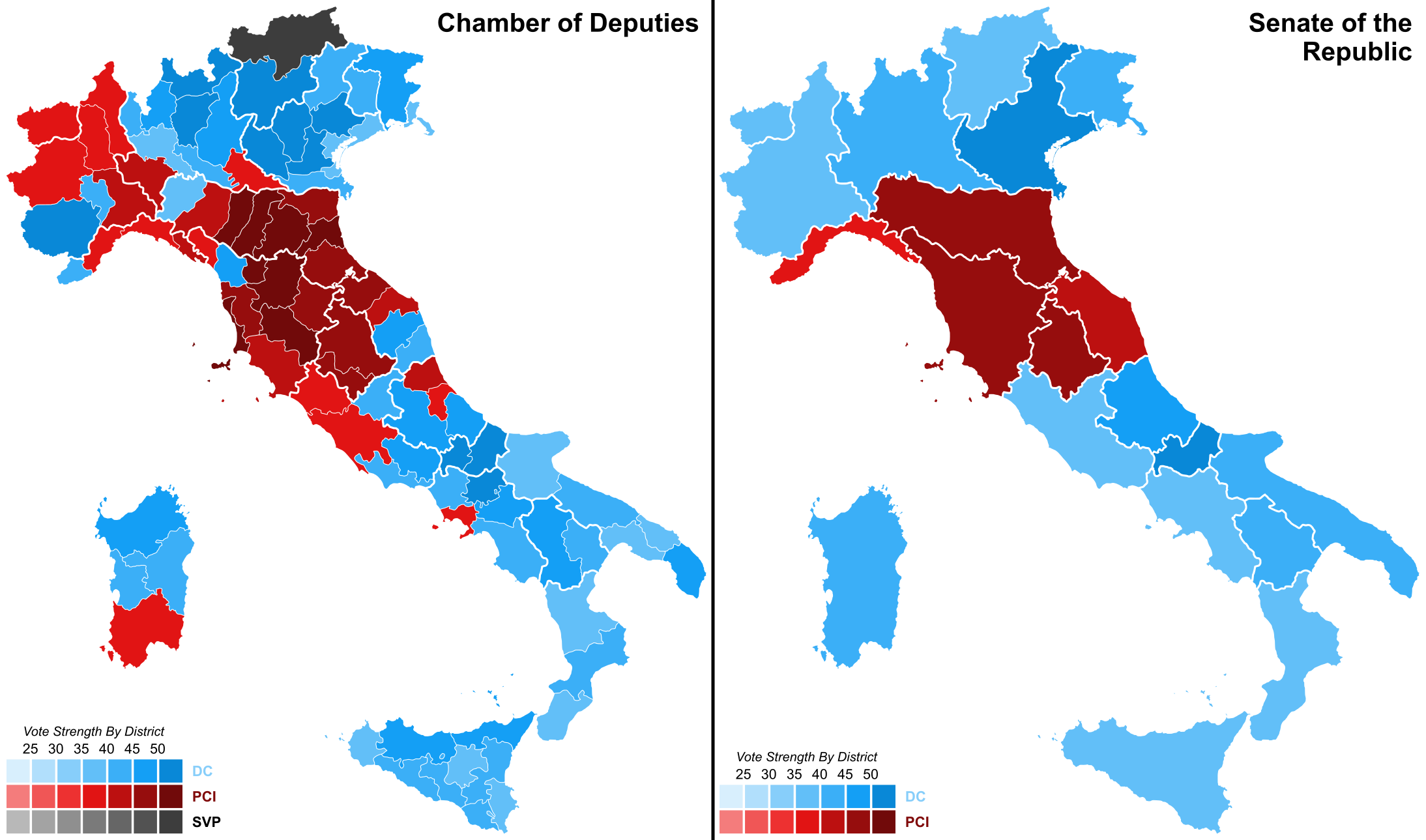 1976 Italian general election - Results.svg