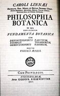 Титульный лист первого издания «Philosophia botanica»