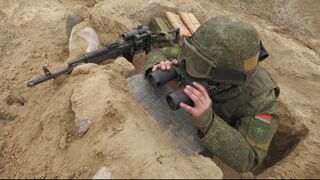 Белорусский военнослужащий в составе Коллективных миротворческих сил ОДКБ в Казахстане