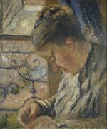 Camille Pissarro - Mme Pissarro sewing beside a Window - Ashmolean Museum.jpg