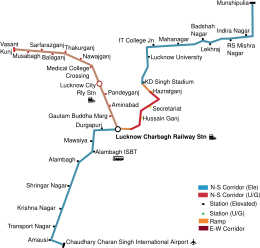 Lucknow Metro Route Map (Tentative).svg