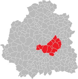 Кантон на карте департамента Эндр