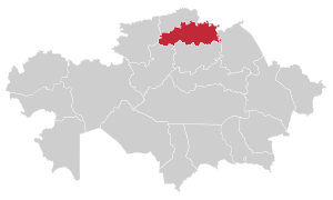 Кокшетауская область (до октября 1993&nbsp;— Кокчетавская область) на карте