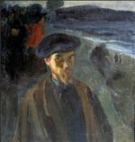 Self-portrait by Petrov-Vodkin (1903s, Khvalynsk).jpg