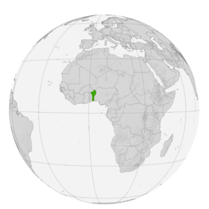 Бенин на карте мира