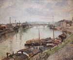Camille Pissarro - The Stone Bridge and Barges at Rouen (1883).jpg