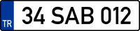 Syrians with temporary residence permit vehicle license plate of Turkey.svg