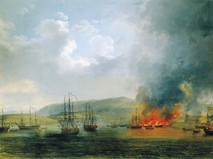Vtoroe srazhenie u buhty chesma 24go oktyabrya 1772go goda.jpg