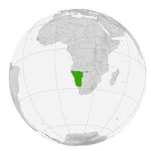 Намибия на карте мира