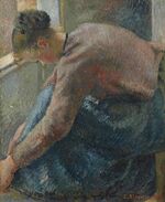 Camille Pissarro - Paysanne attachant son soulier (PD 817).jpg