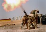 Soldiers firing a M120 120mm mortar (Iraq).jpg