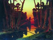 Kuindzhi Sunset in a forest unk.jpg