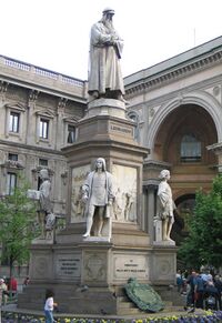 Памятник Леонардо да Винчи на Пьяцца делла Скала в Милане, 1872