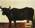 Niko Pirosmani. Black Buffulo on a White Background. Oil on oilcloth. Private collection.jpg