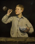 Boy blowing bubbles by Édouard Manet (1867).JPG