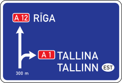 Latvia road sign 701A.svg