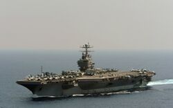 US Navy 120118-N-QH883-001 The Nimitz-class aircraft carrier USS Abraham Lincoln (CVN 72) transits the Indian Ocean.jpg