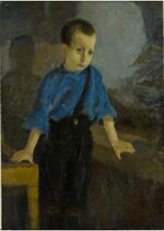 Boy in blut skirt by Petrov-Vodkin (1904, Vyatka).jpg