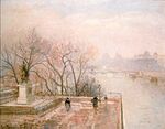 Camille Pissarro - Le Louvre, soleil couchant, gelée glanche, 2e série - 1402.jpg