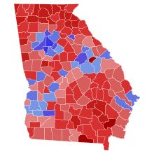 2022 United States Senate runoff election in Georgia results map by county.svg