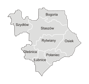 Сташувский повет на карте