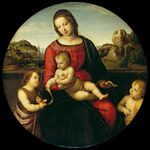 Raphael - Mary with the Child, John the Baptist and a Holy Boy (Madonna Terrranuova) - Google Art Project.jpg