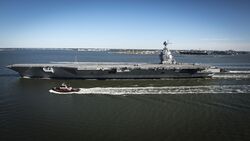 Broadside view of USS Gerald R. Ford (CVN-78) underway on 8 April 2017.JPG