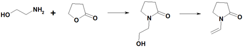Rection aminoethanol with gamma-butirolactone.png