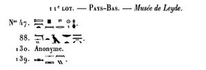 Bab el-Gasus sarcophagi, list of international donations of 1893, Lot 11.jpg