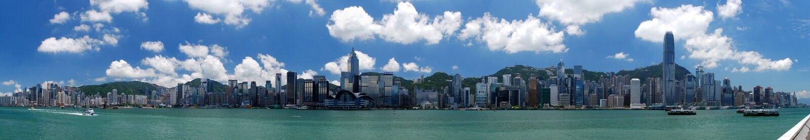 Панорама северного побережья острова Гонконг