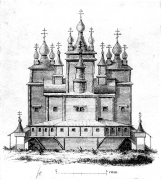 А. Т. Жуковский. Чертёж западного фасада Воскресенского собора Колы (Мурманская обл.)