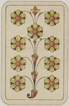 Swiss card deck - 1850 - 9 of Flowers.jpg