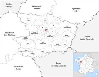 Кантон на карте департамента Мен и Луара