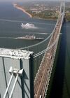 USS Leyte Gulf (CG 55) under the Verrazano Narrows Bridge.jpg