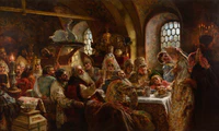 A Boyar Wedding Feast (Konstantin Makovsky, 1883) Google Cultural Institute.jpg