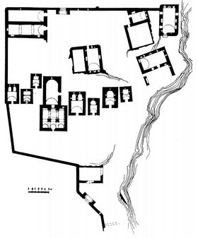 General plan of the Yeghish Arakyal monastery complex.jpg