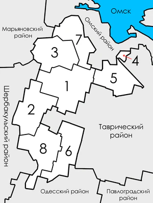 Азовский немецкий национальный район на карте
