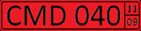 Kyrgyzstan diplomatic license plate CMD 040 2011.png