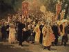 Repin Religious procession in an oak wood study 1878 gtg.jpg