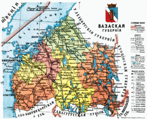 Вазаская губерния на карте