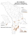 Распределение болгар в Молдавии в соответствии с переписью 2004 года