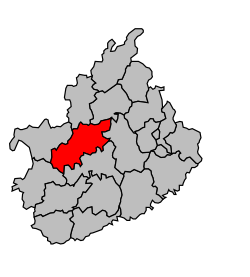 Кантон на карте департамента Верхняя Сона