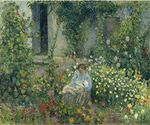 Camille Pissarro - Julie et Ludovic-Rodolphe Pissarro dans les fleurs (PD 591).jpg
