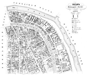 Пятницкая часть (северная половина) в атласе Хотева (1852)